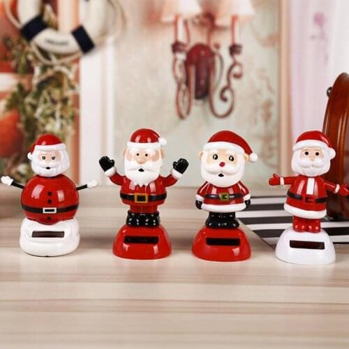 CDCOTN New Creative Cartoon ABS Car Ornaments Solar Doll Moving Head Christmas Kids Gift Car Decoration Auto Interior Accessorie