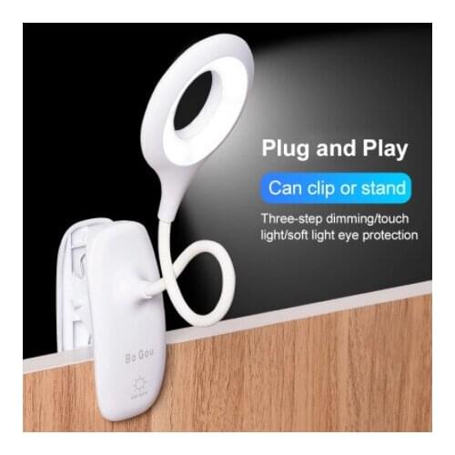 NEW Flexible USB Clip-on Table Desk Bed Piano LED Reading Light Desk Lamp Dimmable LED Clip on Flexible Book Light