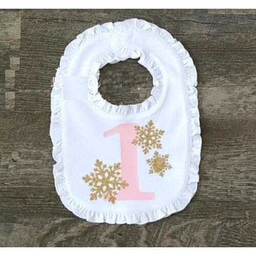 Custom number Snowflake first winter wonderland birthday bib outfit, Onederland cake smash outfit, first birthday bibs outfit