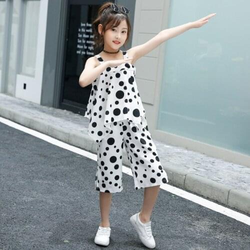 Fashion Summer Girls Outfits 2020 Kids Clothing Set Baby Girl Sleeveless Princess Children Clothing Sets 3 4 6 7 8 9 10 12 years