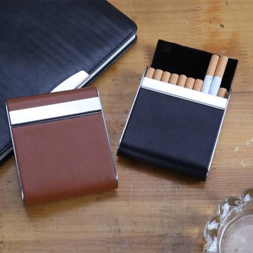 Leather 20pcs Cigarette Container Case Bank Card Cigarette Box Tobacco Holder Mini Storage Box Father Male Friend Lover Gift Men