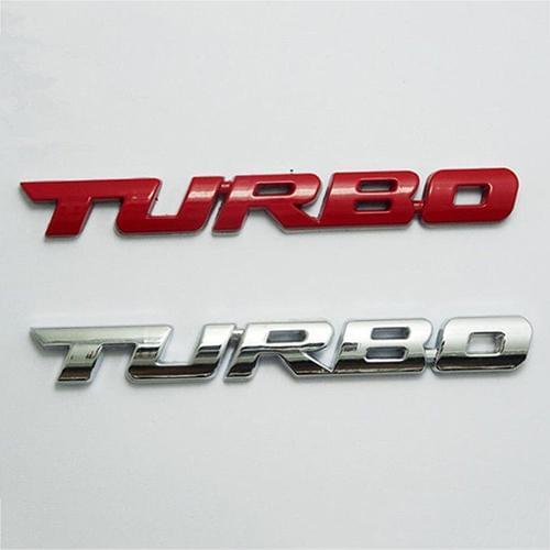 Cool 3D Alloy Metal Letter Turbo Car Motorcycle Emblem Badge Sticker Decal Decor DIY Car Styling Accessories 9.7cm x 1.1cm