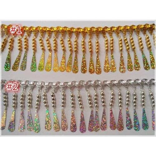 Tassel lace ribbon weaving rope clothing decorative accessories Fringe sequins lace trim Diy belly dance dress 3yards/lot