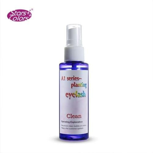 Hot sell Blue Bottle Eye lashes Fluid Cleanser 70ml Labling False Eyelashes Remover No Stimulate Eyelash Extension Cleanser