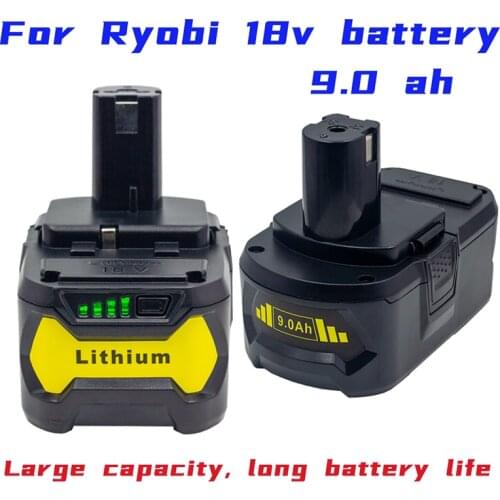 18V 9000mAh Rechargeable Li-ion Battery for Ryobi + Cordless Power Tool, BPL1820, P108, P109, P106, P105, P104, P103, RB18L50