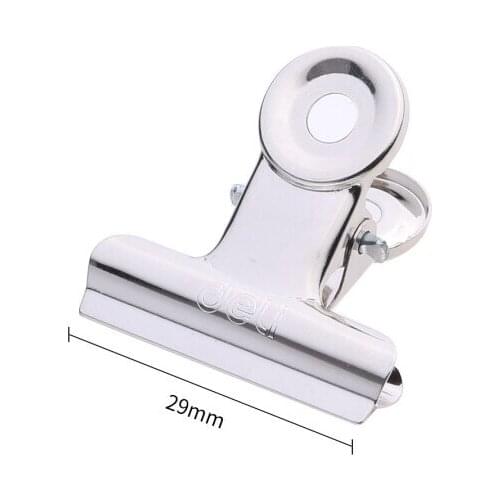 Deli 9525 Metal Bulldog Clips Hinge Clips with Storage Box for Paper Pictures Crafts Hanging Art 29mm 6 Pieces / Set (Silver)