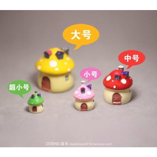 Miniature Simulation Model Cute Mini Version Small Mushroom House Collectible Figurine Pet Micro Landscape Bonsai Toy Home Decor