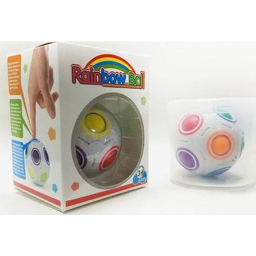 New childrens magic rainbow ball sphere color intelligence cube ball push-type cube