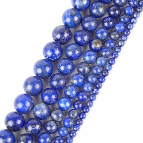 Wholesale A+ Natural Round Lapis Lazuli Stone Beads For Jewelry Making Bracelet 4 6 8 10 12mm 15inches Loose Beads Diy Jewellery