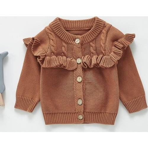 Autumn Infant Baby Girls Pure Color Cardigan Coat Kids Girls Childrens Cardigan Coat Baby Girls Long Sleeve Knit Cardigan Coat