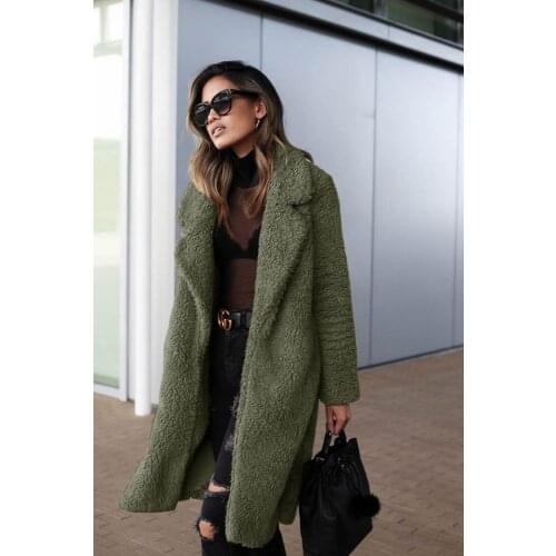 Style Long-sleeved Lapel Plus Velvet Thick Coat Womens Mid-length Loose Plus Size Cardigan 2021 Winter New Fashion