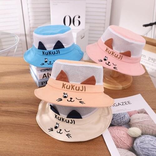 Cute Summer Baby Girl Bucket Hat Cotton Cartoon Kids Boy Sun Caps Intant Toddler Panama Cap Children Outdoor Beach Hat