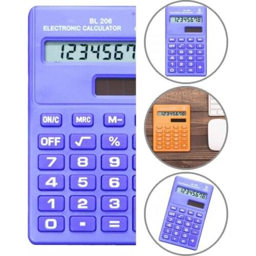 Portable Long Lasting Candy Color Handheld Calculator Compact Mini Calculator Dual Power Supply Office Supplies