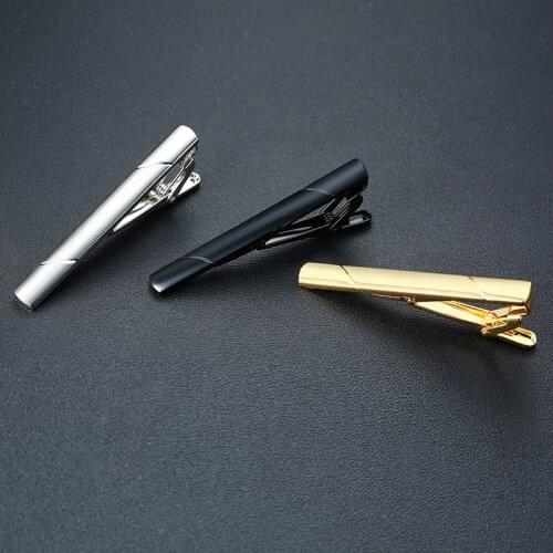 Simple Metal Brass Necktie Clip Gold Black Silver Color Long And Short Clip Gentleman Tie Bar For Mens Gifts