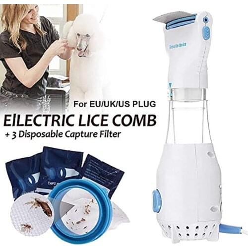 Electronic Electric Flea Comb Puppies Fleas Treatment Safe Pets Kill for Dogs Cats EU Plug Pet Supplies Comb For Cat Dog