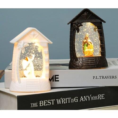 Nativity Lighted Retro Desktop Lights Ornament Religious Element Lamp Decor Desktop Decoration Indoor Home Party Decor