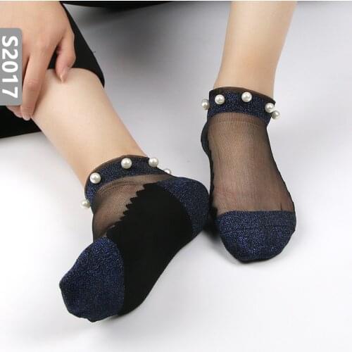 Sexy Lace Mesh silk Fishnet Socks Fiber Transparent Stretch Elasticity Ankle Net Yarn Thin Women Cool Socks 1pair=2pcs ws409