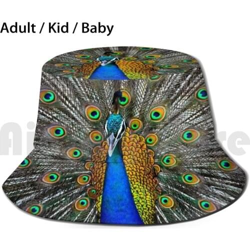 Colorful Peacock Dance Sun Hat Foldable UV Protection Colorful Peacock Dance Peacock Rain Dance Peacock Opening