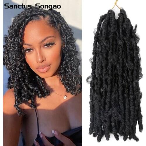 New Styles Crochet Hair Distressed Butterfly Locs crochet hair human African American Bob Butterfly Curly Faux Locs