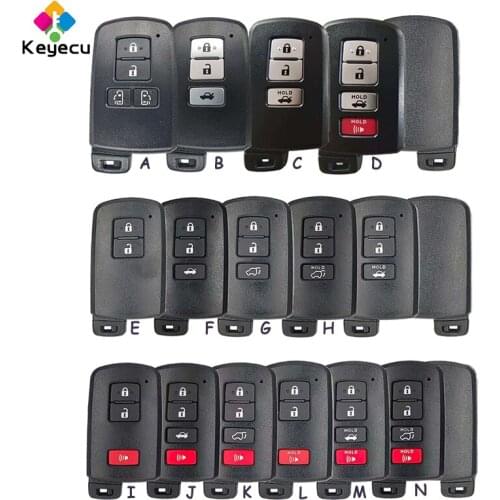 KEYECU Smart Remote Car Key Shell Case Cover With Uncut Blade 2 3 4 Buttons Fob for Toyota Avalon Camry RAV4 Corolla Highlander
