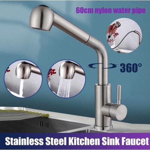 Stainless Steel Black Filtered Crane For Kitchen Pull Out Spray 360 Rotation Water Filter Tap Two Ways Sink Mixer Kitchen Faucet