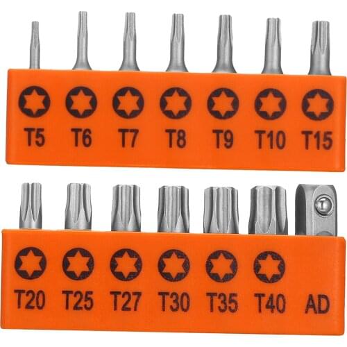 14pcs Steel Security Tamper Proof Hex Bit Torq Star Bits Tri Wing Screwdriver Allen Wrench Drill Bit Metric