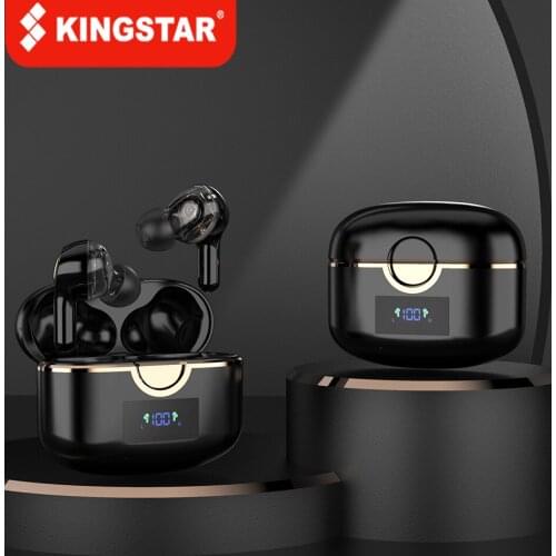 KINGSTAR TWS Headphones Bluetooth 5.1 LED Display Wireless Earphones Sports Waterproof Earbuds Headsets With 4 Microphone