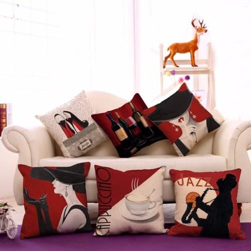 ZXZXOON home textile modern home red wine party decorative throw pillow case cover for sofa home decor almofadas 45x45cm