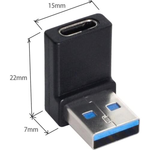 10pcs/lot 90 Degree Angled USB3.1 Type C USB C Female to USB 3.0 A Male Data Adapter for Laptop Desktop