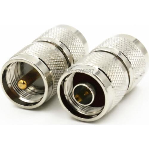 2PCS N Male Plug to UHF PL259 PL-259 Male Plug RF Coaxial Adapter Connector