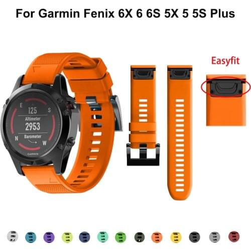 26/22/20mm Watchband For Garmin Fenix 6 6S 6X Pro 5 5X 5S Plus 3HR 935 Silicone Band Fenix6 Fenix5 Watch Easyfit Wrist Strap