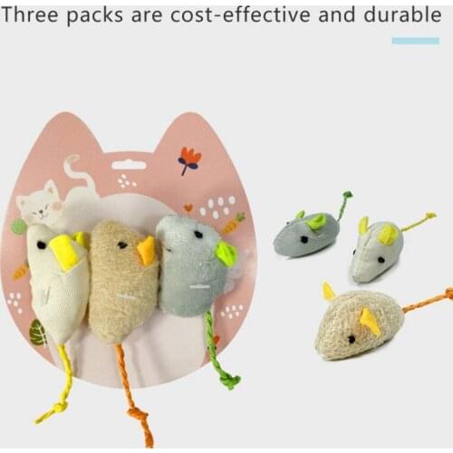 3pcs Mix Plush Simulation Mouse Cat Toy Plush Mouse Cat Scratch Bite Resistance Interactive Mouse Toy Playing Toy For Cat Kitten