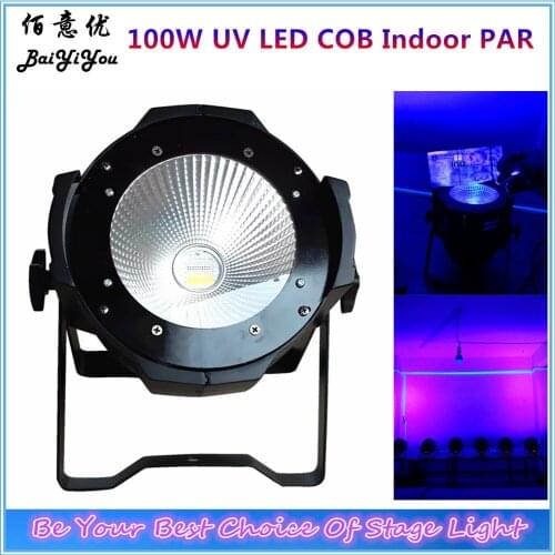 4pcs/lot High Power Aluminum Black Case Good Quality COB PAR64 Light DMX 100W UV LED Indoor COB Par Light