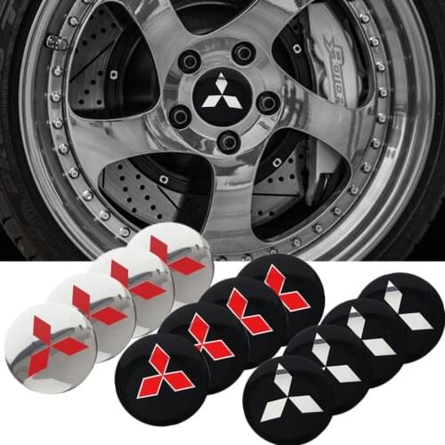 4Pcs Car Wheel Center Hub Caps Emblem Stickers For Mitsubishi lancer asx outlander pajero l200 galant