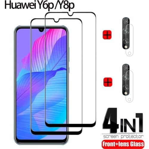 4PCS For Huawei Y6p Y8P Tempered Glass y 6p Screen Protector for Huawei-Y6P Y8P Camera LenS Film huaweiy6 p y8p хуавей y6p у8 р
