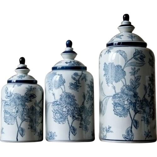 Jingdezhen Ceramics Ginger jar Blue And White Classi Porcelain temple jar vase pot