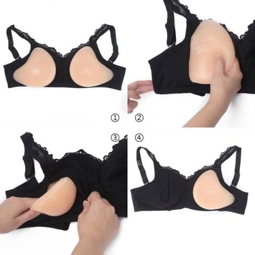 Women Silicone Breast Form Soft Boobs Enhancer Mastectomy Bra Cup Insert Crossdress Rhinestone Bra Breast Cover Transgender