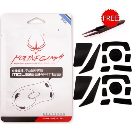 2sets/pack 0.6mm Hotline Games Mouseskate For Saitek RAT3/5/7/9 MMO7 Professional Gaming Mouse Feet Black F4 Silver 0.6mm