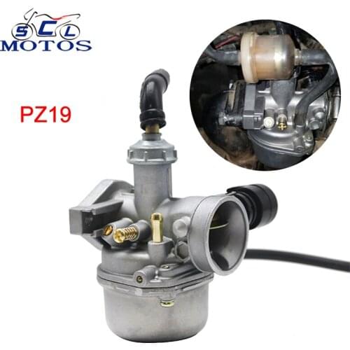 Sclmotos-PZ19 19mm Hand Cable Choke Motorcycle Carburetor With Air Filter For Honda Yamaha Dit Pit Bike 50cc 70cc 90cc 110cc
