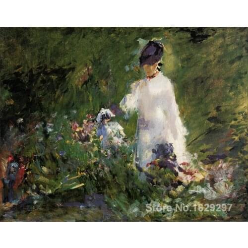 Oil Painting modern Young woman among the flowers Edouard Manet Hand painted High quality