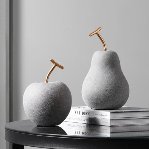 Creative Modern Nordic Ceramic Simulation Pear Apple Fruit Decoration Home Living Room Wine Cabinet Bedroom Study Ornaments