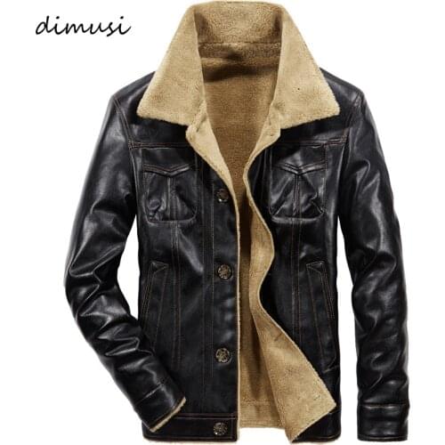 DIMUSI Winter PU Leather Jacket Men Air Force Pilot MA1 Jacket Thick Warm Male fur Collar Jacket tactical Mens Jacket 4XL,TA129