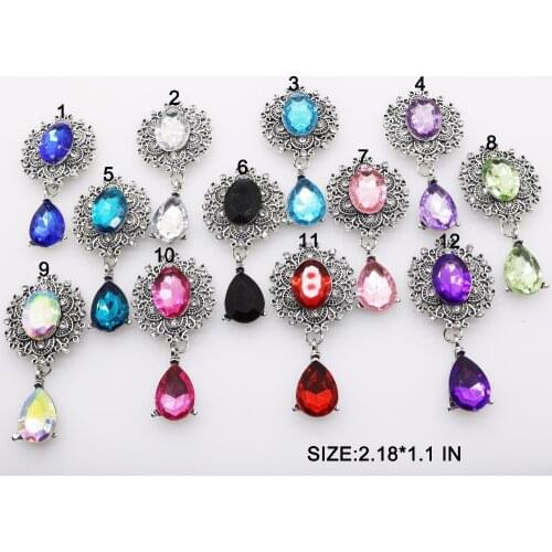 LKERAN New 5pc Ancient silver Acrylic Rhinestone buttons 2018 Wedding Decoraation Flat back Clothing metal button DIY Accessorie