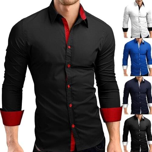 Fashion Mens Luxury Long Sleeve Shirt Casual Slim Fit Stylish Blouse Shirts Tops NIN668