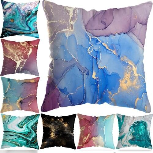 The Square Golden Line Cushion Covers Gold Line Geometric Decorative Pillow Cover Throw Pillow Case Home Decor Sofa 45x45cm