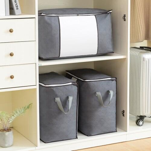 Non-woven Bamboo Charcoal Moisture-proof Quilt Storage Bag Creative Household Goods Clothing Dust Storage Bags for Women