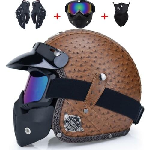 New 3/4 Helmet Open Face Personalized Mens Womens Vintage Retro Motorcycle Cascos De Motociclistas Helmets