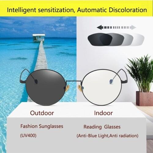 Round Filter Computer Glasses For Blocking UV Anti Blue Light Eye Eyestrain Transition Photochromic Gaming Glasses Women Men