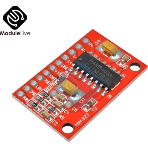 PAM8403 Mini Digital Power 3W*2 Mini Digital Power Audio Amplifier Board USB AMP Module DC 5V 2-CH Power Supply for Arduino