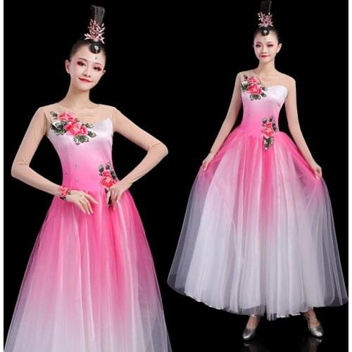 Flamenco Dress Adult Fairy Opening Dance Skirt Extoic Dance Wears Classical Dance Clothes Stage Costume Evening Dresses DL7393
